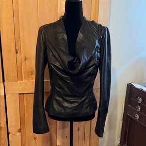 Sicas made in Italy Black Faux Leather Jacket